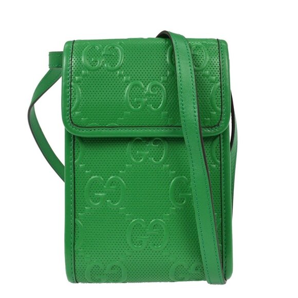 Gucci Green GG Embossed Crossbody Bag Pochette 625571.1147 XX08383 - Picture 1 of 8